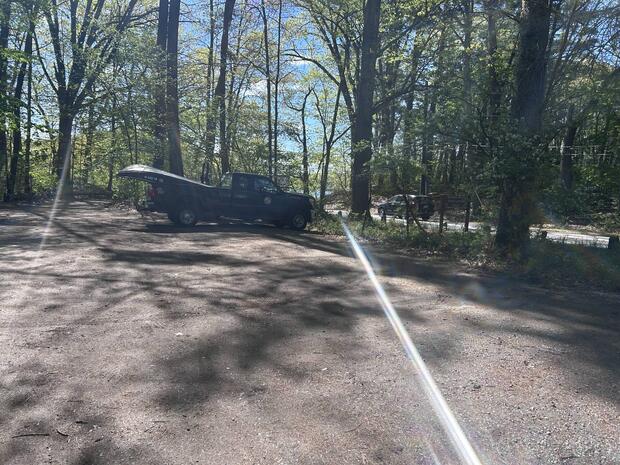 parking area at the Sudbury River