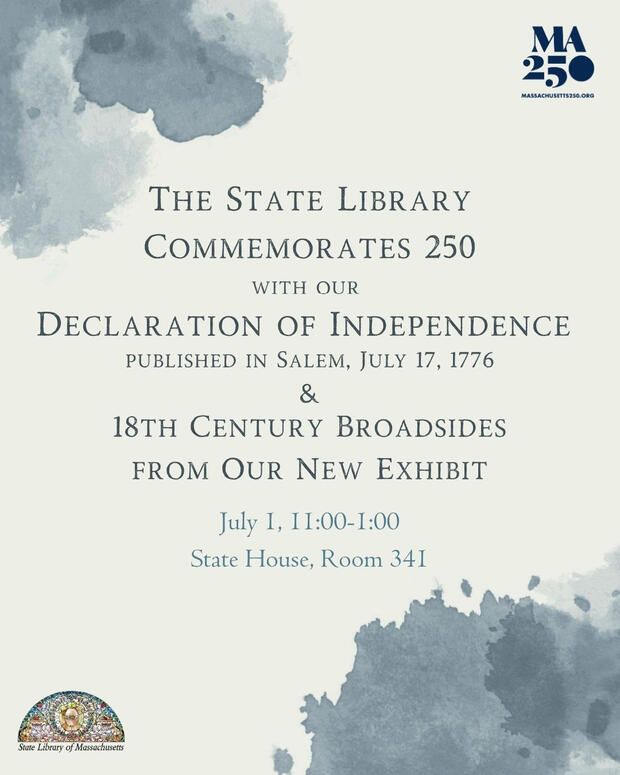Invitation to the State Library's Commemoration of America's 250th