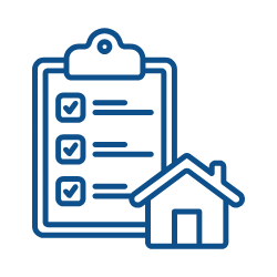 Clipboard with House White Icon Small