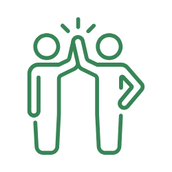 People High Fiving White Icon Small