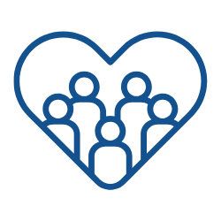 People Inside Heart White Icon Small