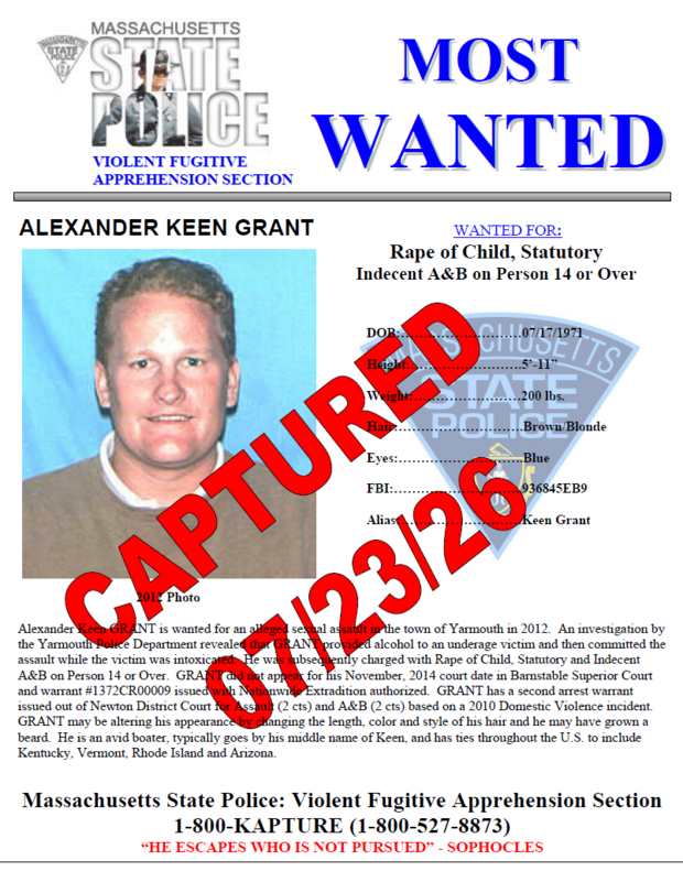 Most Wanted Captured Poster for Alexander Keen Grant
