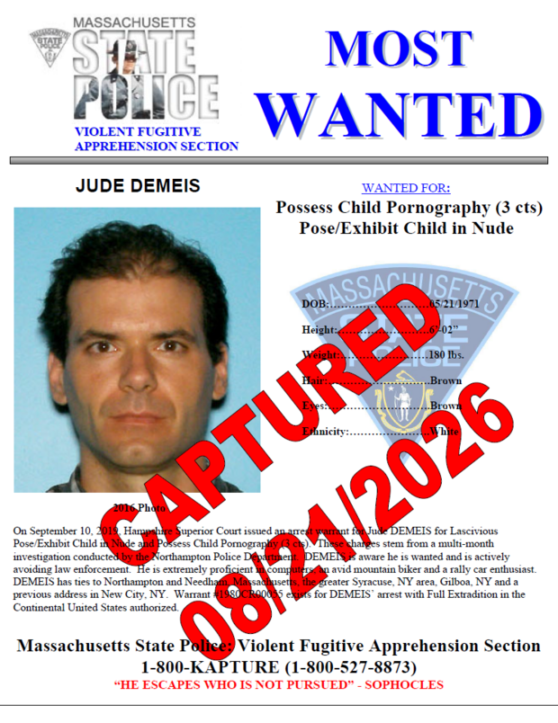 Most Wanted Capture Poster for Jude Demeis