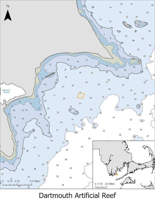 Dartmouth artificial reef map.