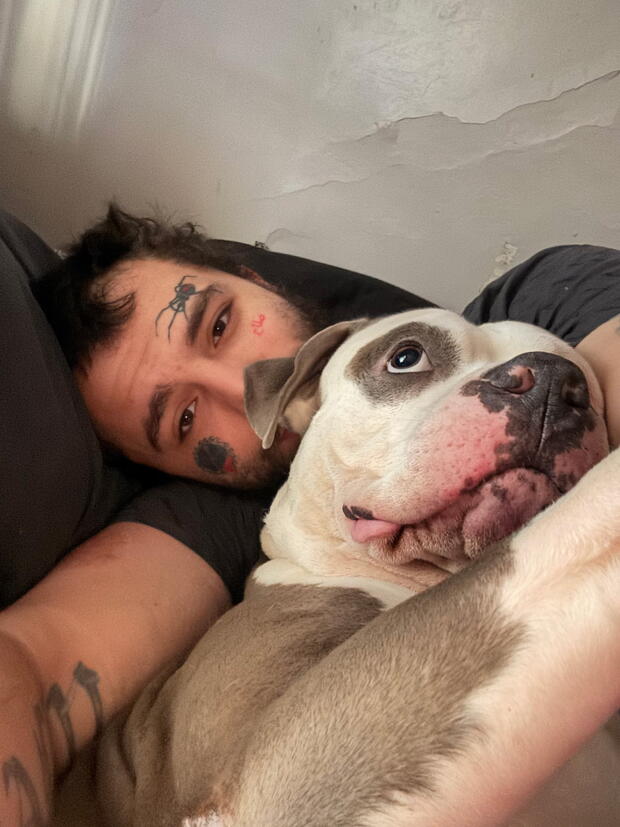 Shain P West and dog