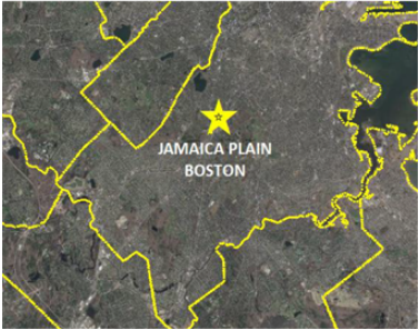 topographic view of jamaica plain property