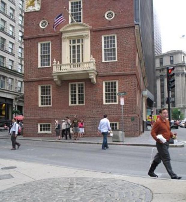 Location of Boston Massacre with view of [Old] State House