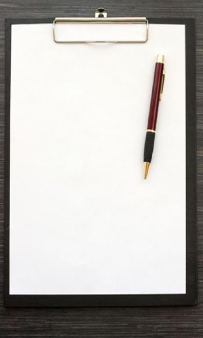 clipboard with form and pen