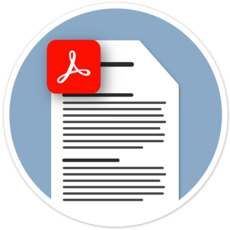 Illustration of a document with Adobe Acrobat icon