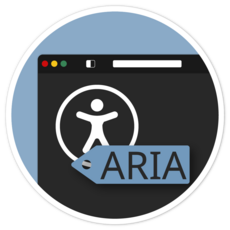 illustration of a code editor showing aria tag