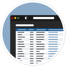 Illustration of a code editor showing HTML table